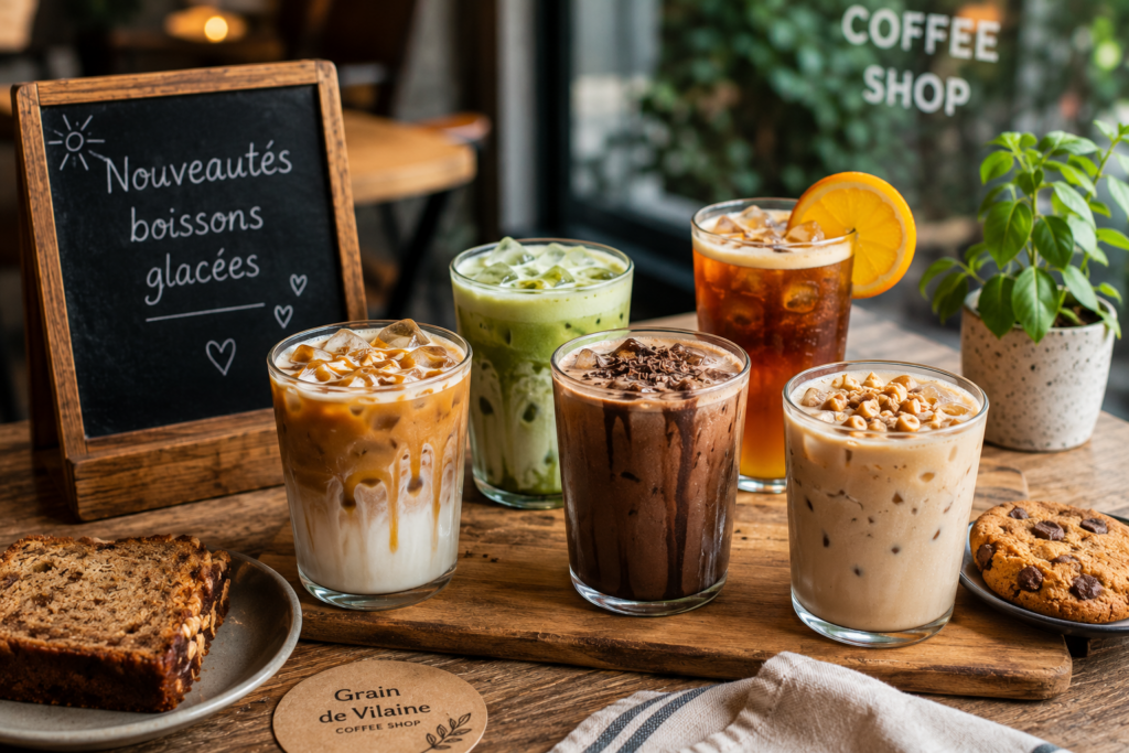 Photo générée par IA représentant les nouvelles boissons de Grain de Vilaine